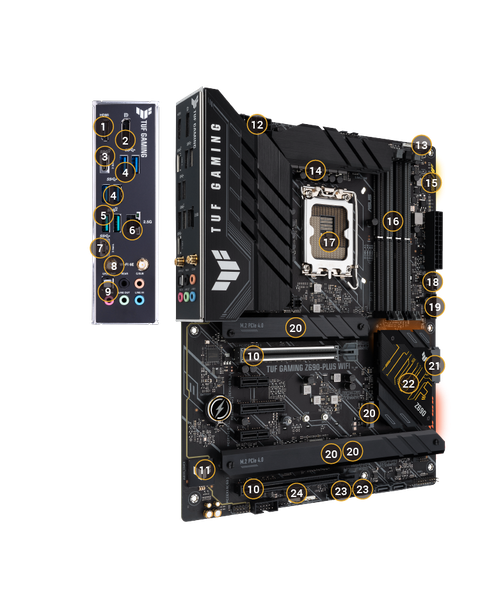 Mainboard ASUS TUF GAMING Z690-PLUS WIFI D5 (Intel Z690, Socket 1700, ATX, 4 khe Ram DDR5)