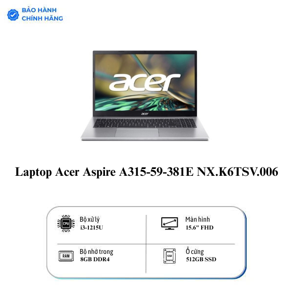 Laptop Acer Aspire A315-59-381E NX.K6TSV.006