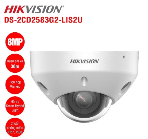 Camera IP Dome 8MP Hikvision DS-2CD2583G2-LIS2U