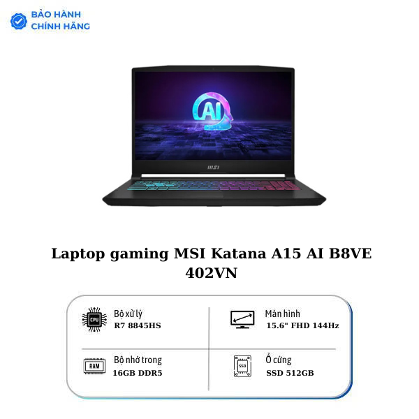 Laptop gaming MSI Katana A15 AI B8VE 402VN