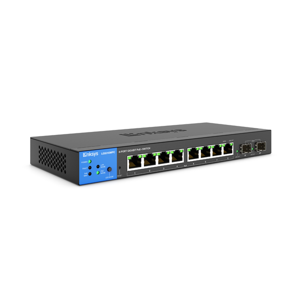 Linksys LGS310C 8-Port Managed Gigabit Ethernet Switch with 2 1G SFP Uplinks