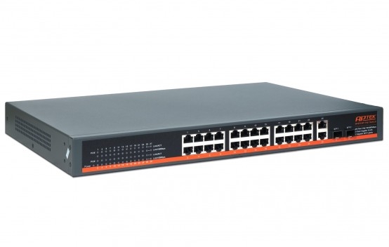 APTEK SF1244P | Switch 24 Cổng PoE 100Mbps Chuyên Dụng Camera + 4 UpLink