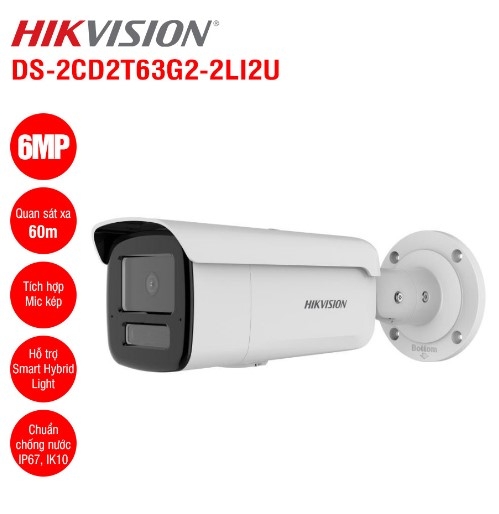 Camera IP 6MP Hikvision DS-2CD2T63G2-2LI2U