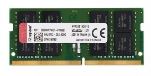 Ram Laptop Kingston 16GB DDR4 - 3200MHz Non-ECC CL22 SODIMM (KVR32S22D8/16WP)
