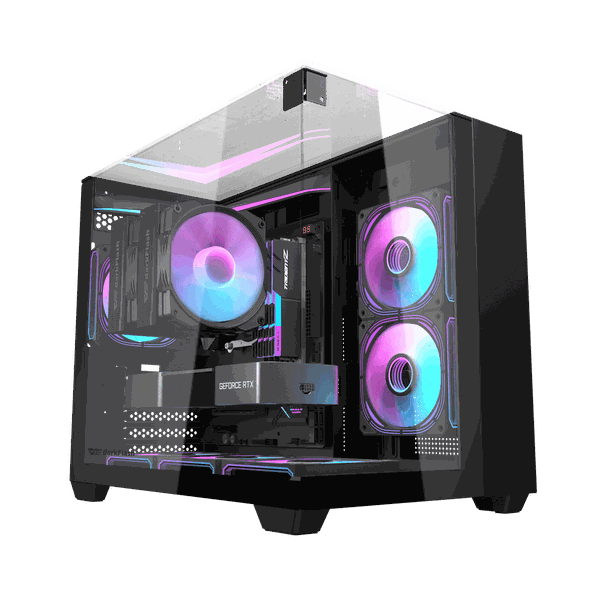VỎ CASE MÁY TÍNH DARKFLASH L285M BLACK (M-ATX ,ITX,RAD 360, KHÔNG FAN)