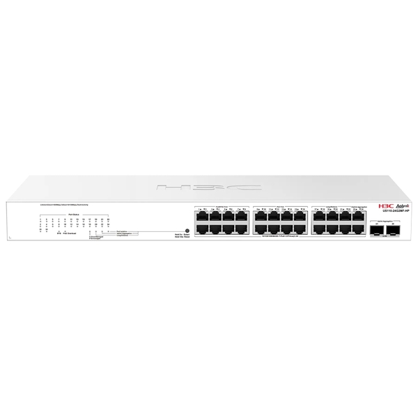 Switch PoE H3C Aolynk US110-24G2MF-HP (24 cổng Gigabit PoE+ + 2 cổng SFP 2.5G, 370W)