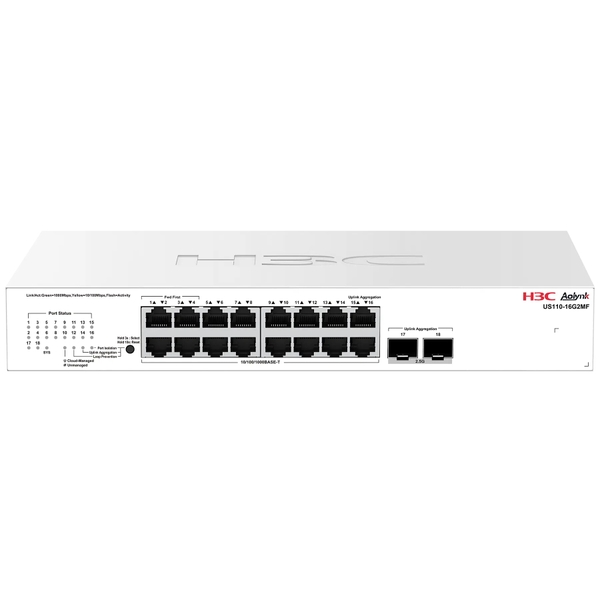 Switch H3C Aolynk US110-16G2MF (16 cổng Gigabit + 2 cổng SFP 2.5G)