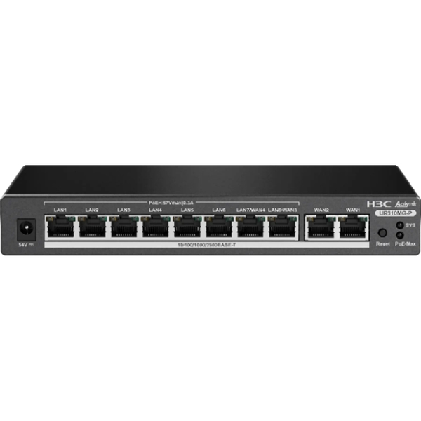 Router VPN PoE H3C Aolynk UR310MG-P (10 cổng 2.5G, 4 WAN, PoE 125W)
