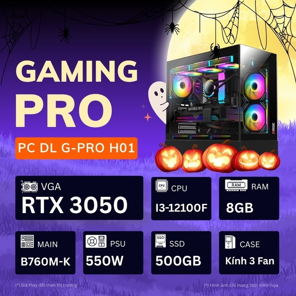 PC Dương Long DL G-PRO H01 (Core i3-12100F, RAM 8GB DDR4, SSD 500GB NVMe, RTX 3050 6GB)