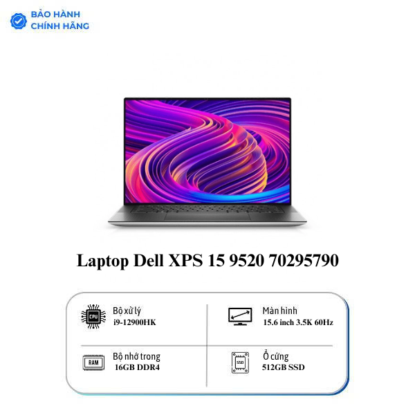 Laptop Dell XPS 15 9520 70295790 (Core™ i9-12900HK | 16GB | 512GB | GeForce RTX™ 3050 Ti | 15.6 inch 3.5K | Windows 11 | Bạc)