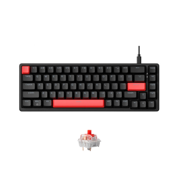 Bàn phím cơ Keychron Lemokey X6-A3 (65%, Brown Switch, Red Backlight, QMK)