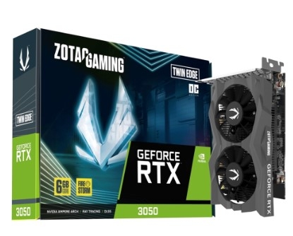 Card màn hình NVIDIA GeForce RTX 3050 ZOTAC Twin Edge OC | 6GB GDDR6, 2560 CUDA, 450W -