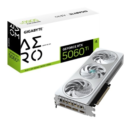 Card Màn Hình Gigabyte GeForce RTX 5060Ti AERO OC 8G Màu Trắng