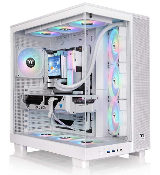 Case Thermaltake Mid Tower View 380 XL TG ARGB Snow sẵn 4 Fan Led