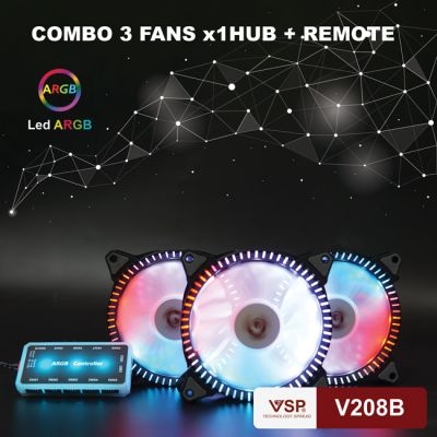 Bộ Kit 3 Fan V208B LED ARGB
