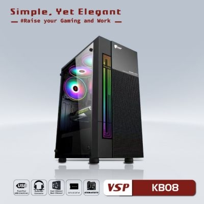 Case KB08 Đen Gaming (ATX)