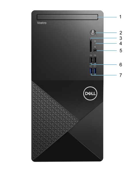 Máy tính để bàn Dell Vostro 3020 Tower (i3-13100 | 8GB | 256GB SSD | Wifi_BT| KB_M | OfficeHS21 _ Win 11 Home| 1Y WTY)