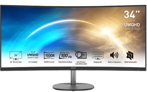 Màn hình cong MSI Pro MP341CQ (3440 X 1440/VA/100HZ/1MS)