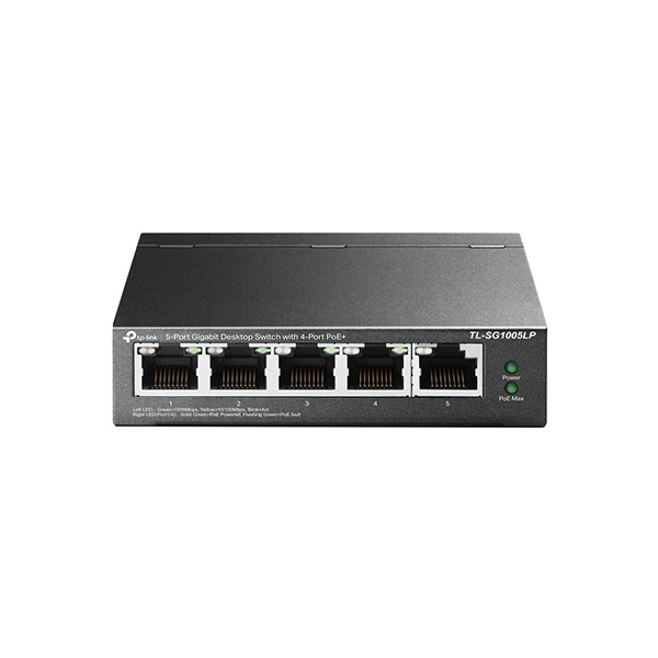 Switch TP-Link TL-SG1005LP (Gigabit (1000Mbps)/ 5 Cổng/ 4 cổng PoE/ Vỏ Thép)