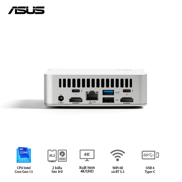 Mini PC ASUS INTEL NUC13VYKI5-MR6160 ( Intel Core i5-1340P | DDR4 3200Mhz | WIFI 6E | Bluetooth 5.3 ) Nuc 13 Pro - RNUC13VYKI50006 Arena Canyon