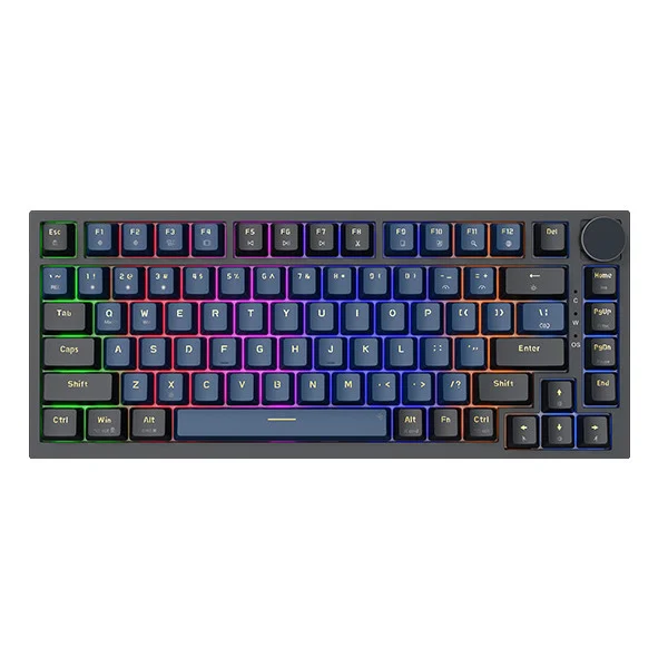 Bàn Phím Cơ E-Dra EK375V2 Alpha Black + Blue USB-A to Type-C