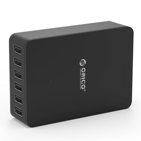 Cốc sạc điện thoại USB 6 cổng 2.4A Orico CSE-6U-BK