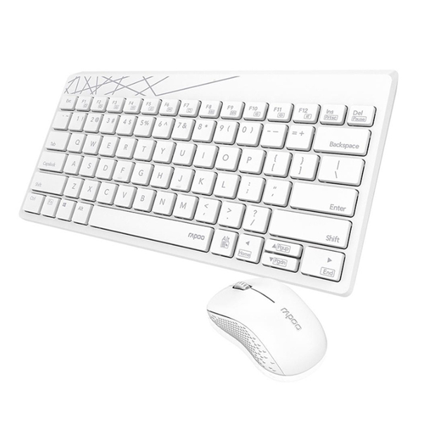 Bộ bàn phím chuột không dây Rapoo 8000GT - Màu trắng (Bluetooth/Wireless)