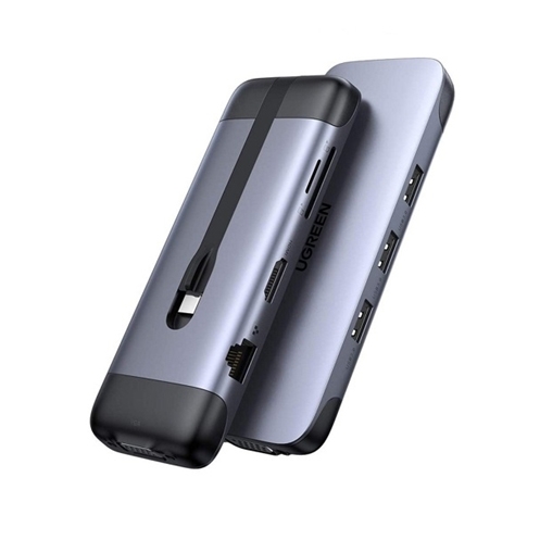 Bộ chuyển đổi USB-C sang 3*USB 3.0+HDMI/VGA+RJ45+SD&TF Ugreen (70409)