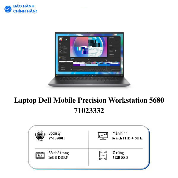 Laptop Dell Mobile Precision Workstation 5680 71023332 (Intel Core i7-13800H | 16GB | 512GB | RTX 2000 Ada 8GB | 16 inch FHD+ | Ubuntu)
