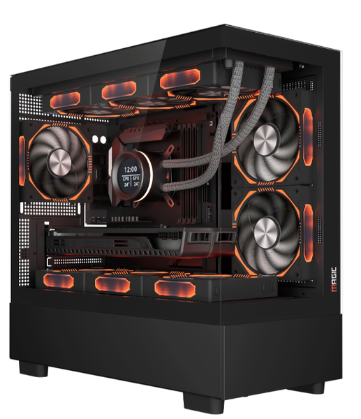 Vỏ case Magic Mix Tower Pro Black (Full M-ATX) sẵn 3 Fan