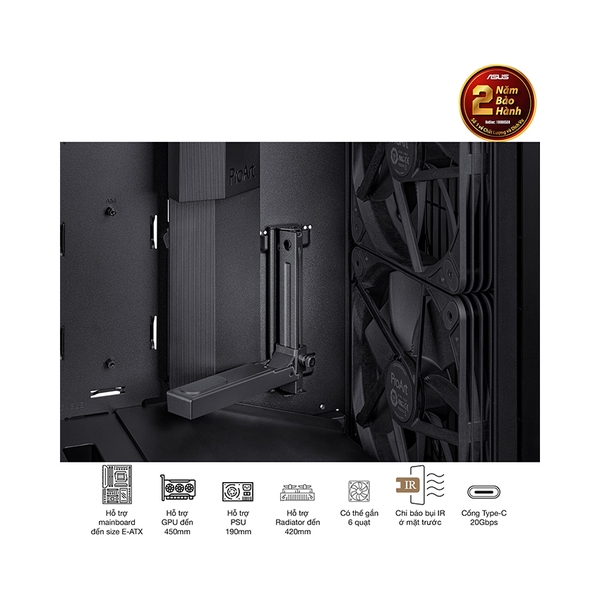 Vỏ Case Asus PA602 ProArt (eATX/Full Tower/ Màu Đen)
