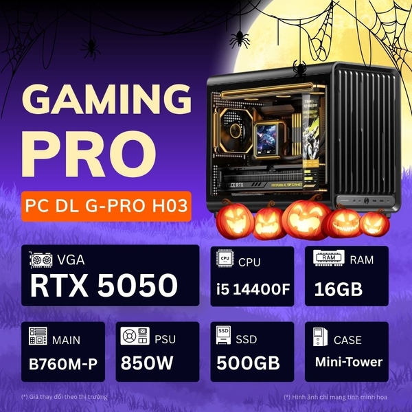 PC Dương Long DL G-PRO H03 (Core i5-14400F, RAM 16GB DDR4 RGB, SSD 500GB NVMe, RTX 5050 8GB)