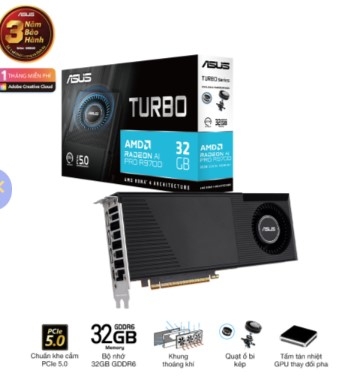 VGA ASUS TURBO AI PRO RX 9700 32GB GDDR6 (TURBO-AI-PRO-R9700-32G)