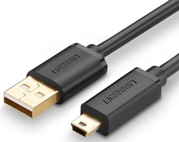 Ugreen 30472 2M màu Đen Cáp sạc truyền dữ liệu USB 2.0 sang MINI USB đầu mạ vàng