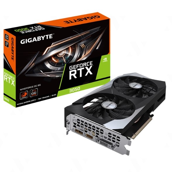 Card màn hình GIGABYTE RTX 3050 WINDFORCE OC 8G GV-N3050WF2OC-8GD