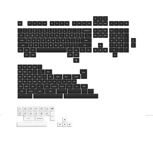 AKKO Keycap Set – White on Black  (ABS Double-Shot / SAL profile / 195 nút)