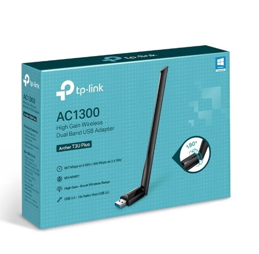 USB Thu wifi TP-Link Archer T3U Plus AC1300 băng tần kép (2.4 GHz & 5 GHz)