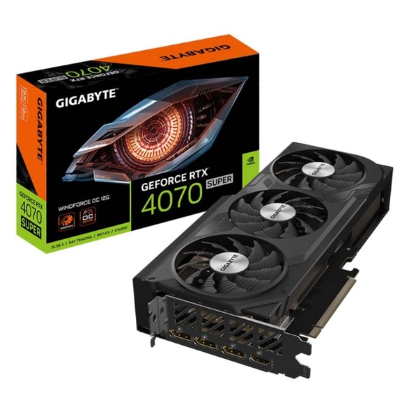 Card màn hình Gigabyte GeForce RTX 4070 SUPER WINDFORCE OC 12G (GV-N407SWF3OC-12GD)