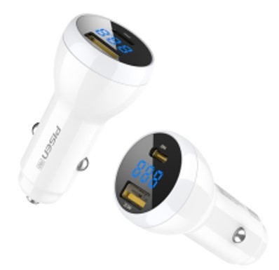 Sạc PISEN PRO Car Digital Display DualPort 1C1A 22.5W - Tương thích tất cả