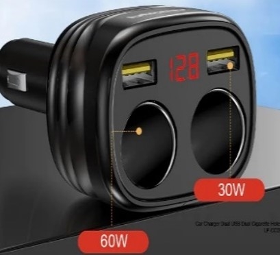 Sạc PISEN QUICK Car 2Cigar DualPort 2A (A60W + A30W )