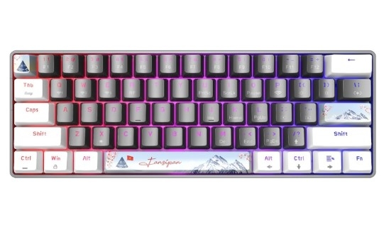 Bàn Phím Cơ Không Dây EDRA EK361W Snow Fansipan White Grey