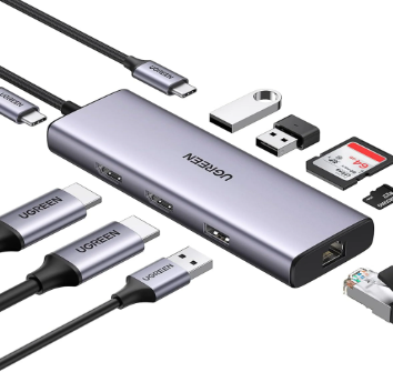 9 in 1 USB Type-C HDMI/USB/LAN Gigabit/PD 60W/SD/ TF Ugreen 90119