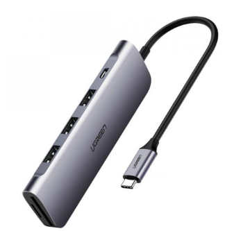 Thiết bị mở rộng USB type-C to HDMI/Hub USB 3.0/SD/TF hỗ trợ sạc cổng USB-C chính hãng Ugreen 70411
