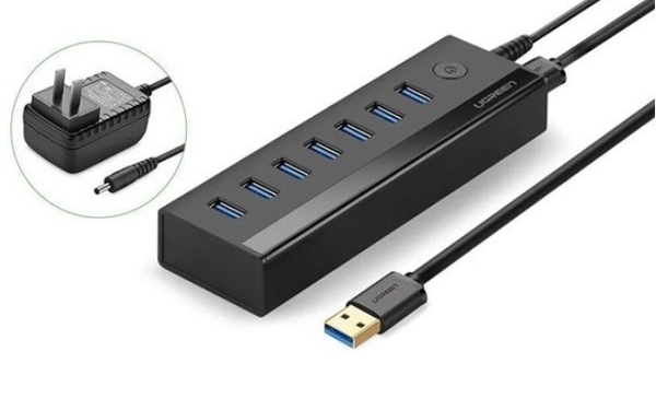 Bộ HUB chia 7 Cổng USB 3.0 Có Nguồn 5V/2A Ugreen 40522 cao cấp
