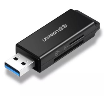 Ugreen 40752 Màu Đen Đầu đọc thẻ nhớ USB 3.0 sang SD TF cao cấp CM104 20040752