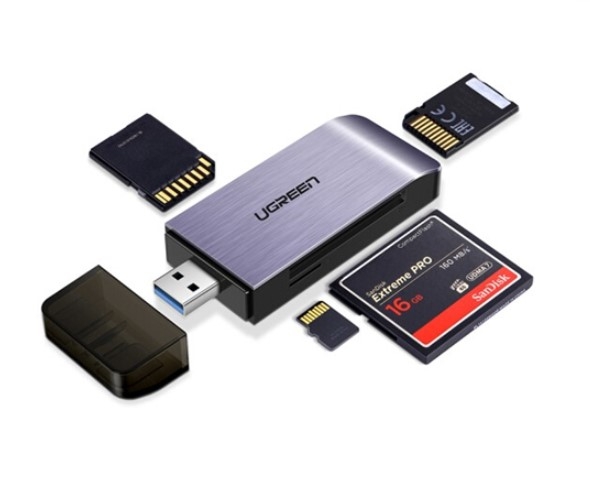 Đầu đọc thẻ USB 3.0 hỗ trợ SD/TF/CF/MS chính hãng Ugreen 50541 cao cấp
