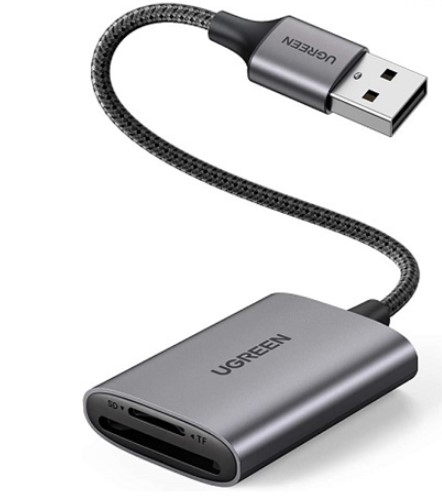 Đầu đọc thẻ SD/TF chuẩn USB 3.0 Type-A Ugreen 80887 vỏ nhôm cao cấp