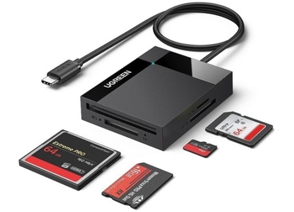 Đầu đọc thẻ nhớ USB Type-C 4 in 1 SD/TF/CF/MS cho điện thoại, máy tính Ugreen 15306 cao cấp
