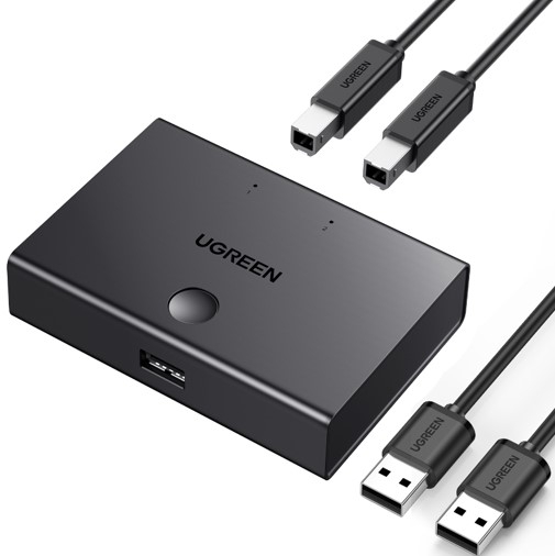 Bộ chia máy in 1 ra 2 cổng USB 2.0 chính hãng Ugreen 30345 cao cấp