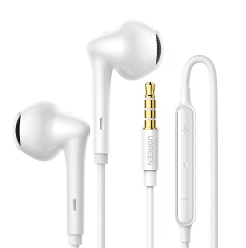 Ugreen 60692 3.5mm Màu Trắng Tai nghe nhét tai cổng 3.5mm có điều khiển âm lượng EP101 20060692